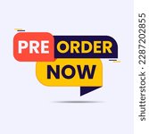 pre order now banner label clipart vector