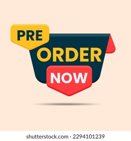 pre order now label badge flat vector