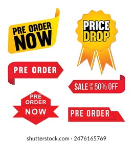 Pre Order Now Price Drop Label Design