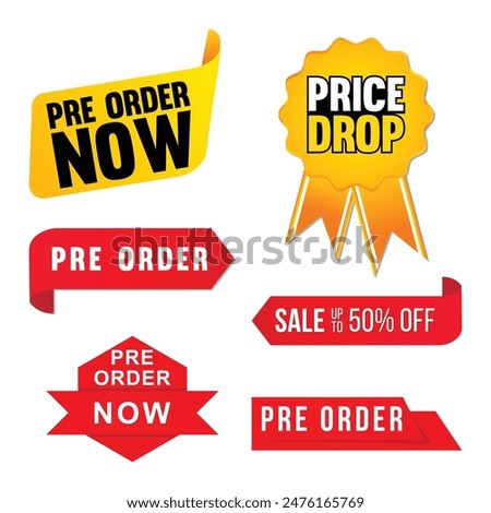 Pre Order Now Price Drop Label Design