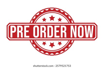 PRE ORDER NOW Red rubber stamp on white background. PRE ORDER NOW stamp sign. PRE ORDER NOW stamp.