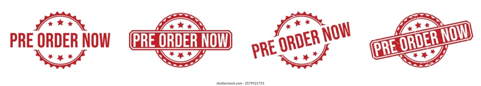 PRE ORDER NOW rubber stamp vector illustration on white background