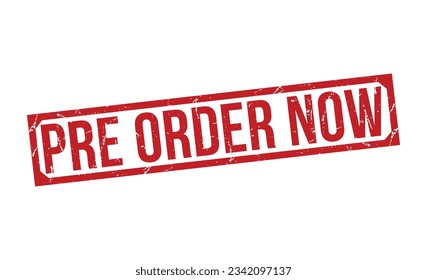 Pre Order Now stamp red rubber stamp on white background. Pre Order Now stamp sign. Pre Order Now stamp.