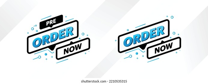 pre order now, order now, tag, banner design, vector illustration