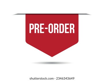 pre order red banner design vector illustration