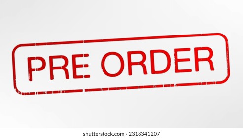 pre order stamp red vector illustration background