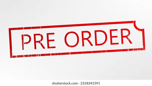 pre order stamp red vector illustration background