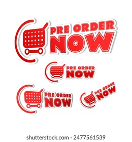 pre order sticker set vector design