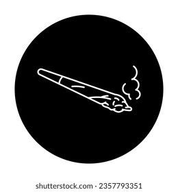 Pre Roll cigarette black line icon. Cannabis product sign. Narcotic substance. CBD, alternative to medicine product sign.
