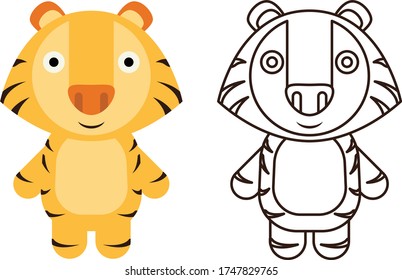 Pre School Coloring Animal Illustration