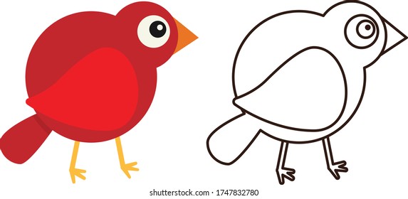 Pre School Coloring Bird Illustration