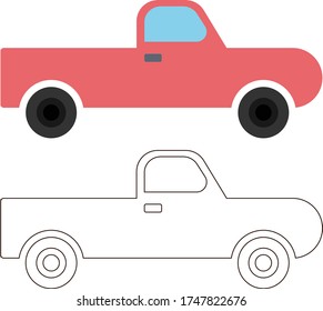 Pre School Coloring Car Illustration