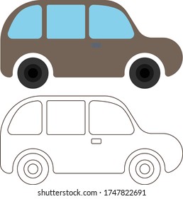 Pre School Coloring Car Illustration