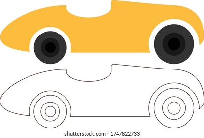 Pre School Coloring Car Illustration