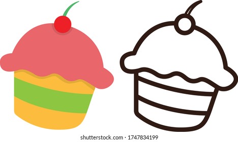 Pre School Coloring Food Illustration