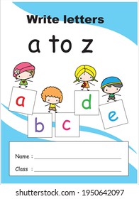 pre school kids book cover design vector cartoon
