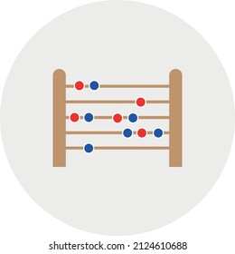 Pre School Learning Abacus Frame. Icon Vector Clip Art. Simple Flat Mathematic And Early Learning Symbol