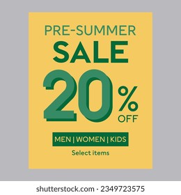 Pre summer sale 10% off discount promotion poster
