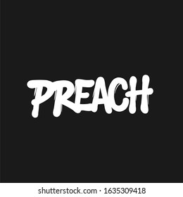 preach logo hand lettering typography