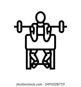 preacher curls arm fitness exercise line icon vector. preacher curls arm fitness exercise sign. isolated contour symbol black illustration