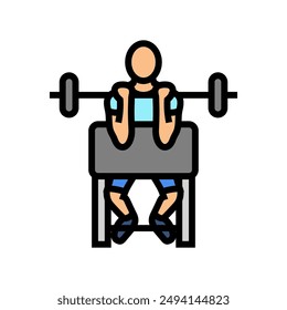 preacher curls arm fitness exercise color icon vector. preacher curls arm fitness exercise sign. isolated symbol illustration