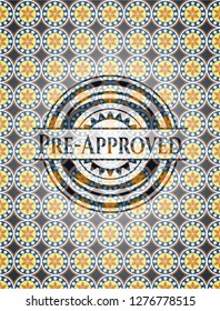 Pre-Approved arabesque emblem. arabic decoration.