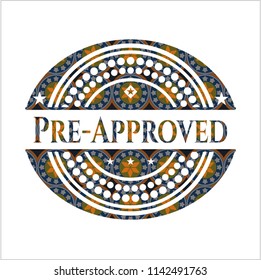 Pre-Approved arabesque style badge. arabic decoration.