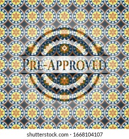 Pre-Approved arabesque style badge. arabic decoration.