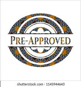 Pre-Approved arabic style badge. Arabesque decoration.