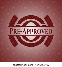 Pre-Approved badge with red background