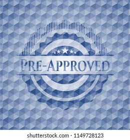 Pre-Approved blue hexagon badge.