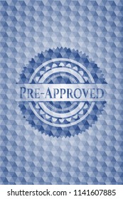 Pre-Approved blue hexagon emblem.