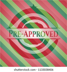 Pre-Approved christmas colors emblem.