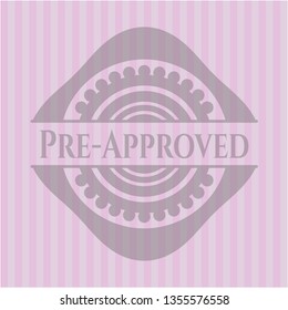 Pre-Approved retro style pink emblem