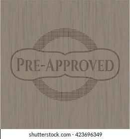 Pre-Approved retro style wooden emblem
