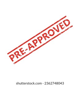 Pre-approved rubber stamp for mark document and application. Vector of authorized design rubber, ink stamp watermark for insurance approved mark illustration