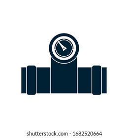 preassure valve icon over white background, silhouette style, vector illustration
