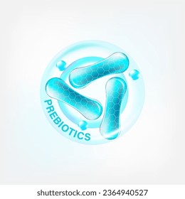 Prebiotic Foods Good Bacteria Vector illustration. 