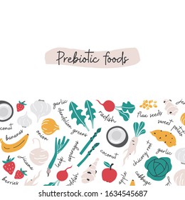 Prebiotic fruit and vegetables header illustration