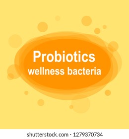 Prebiotic, Lactobacillus Vector Icon Design. Medical icons vector seamless pattern.White Background made from pills and capsules. Vector IllustrationProbiotics bacteria logo