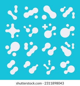 Prebiotic, microbe, lactobacillus shape big icon set