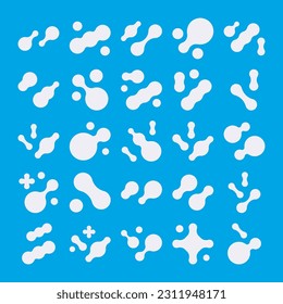 Prebiotic, microbe, lactobacillus shape big icon set