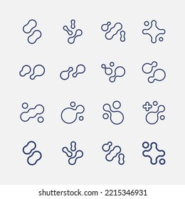 Prebiotic, microbe, lactobacillus vector icon set