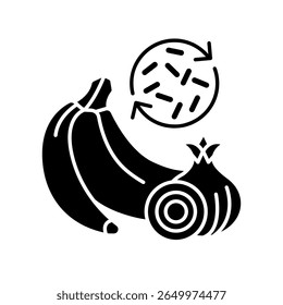 Prebiotics schwarzes flaches Icon für digitale und Print-Projekte.  Minimal saubere Symbole für Apps und Websites. Moderne einfache Symbole für UI UX und Branding