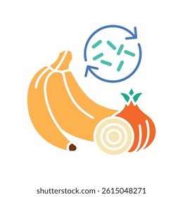 Prebiotics color line icon for digital and print projects.  Minimal clean icons for apps and websites. Modern simple icons for UI UX and branding