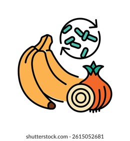 Prebiotics color line icon for digital and print projects.  Minimal clean icons for apps and websites. Modern simple icons for UI UX and branding