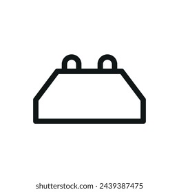 Icono aislado vectorial de losa de cimentación de hormigón prefabricado con trazo editable