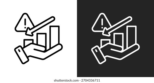 Icono De Precaución En Blanco Y Negro Estilo De Contorno