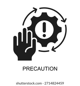 Ilustración vectorial de glifo de icono de precaución