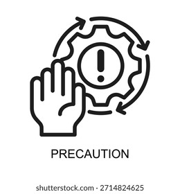 Ilustración vectorial de línea de icono de precaución